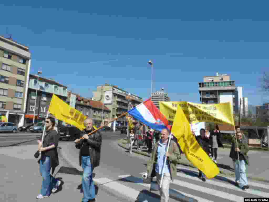 Prosvjed podrške kolegama u Večernjem listu, 25. ožujak 2011, fotografije Enis Zebić