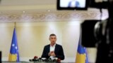 Kosovo: Speaker of Parliament, Kadri Veseli during a press conference in Prishtina.