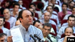 Hossein Rassam at a trial of Iranian election detainees on August 8.