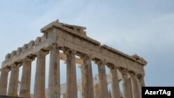 Развалины храма Парфенон, сохранившиеся до наших дней. Греция.