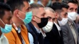 BOSNIA-HERZEGOVINA - Bosnian Muslims wearing face mask attend a morning prayer session to celebrate Eid al-Fitr, which marks the end of Ramadan, in Gazi Husrev Bay's Mosque in Sarajevo, Bosnia and Herzegovina, 13 May 2021.