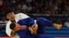 Akil Gjakova i Kosovës mposhtet nga Soichi Hashimoto i Japonisë në luftën e drejtpërdrejtë për medaljen e bronztë në Lojërat Olimpike Parisi 2024, Francë, 29 korrik 2024.