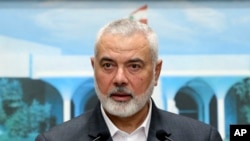 Iszmáíl Hanije, a Hamász vezetője 2021. június 28-án Bejrútban
