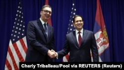 Državni sekretar Marko Rubio sa predsjednikom Srbije Aleksandrom Vučićem, 23.09.2025. u New Yorku
