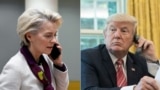 Preşedintele SUA, Donald Trump (în dreapta) şi preşedinta Comisiei Europene, Ursula von der Leyen, au avut o discuţie telefonică, recent, pe marginea tarifelor americane pentru mărfurile UE. 