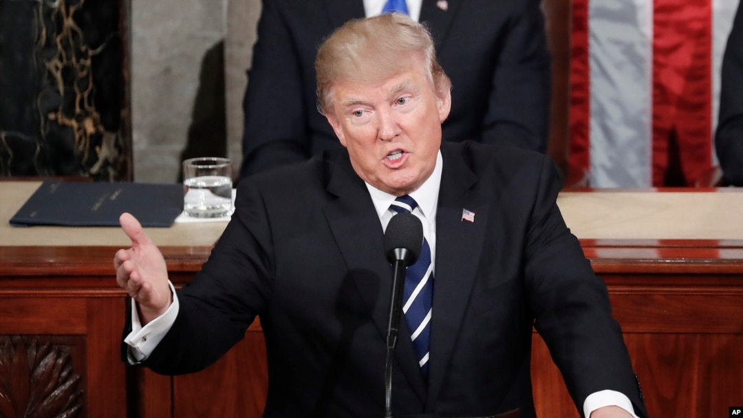 Președintele american Donald Trump se adresează Congresului SUA în timpul primului său mandat. Fotografie de arhivă. 