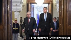 Jean-Claude Juncker și Klaus Iohannis, la palatul Cotroceni