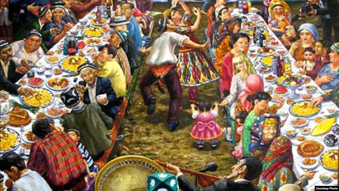 Uzbekistan - painting of Rustam Bozorov