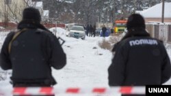 Місце перестрілки поліцейських в селі Княжичі під Києвом, 4 грудня 2016 року