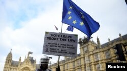 Акція проти Brexit біля будівлі парламенту Британії, Лондон, 14 січня 2019 року