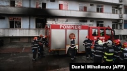 29 ianuarie, 2021, pompierii intervin la incendiul de la Institutul „Matei Balș".