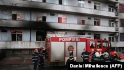 Spitali që u përfshi nga zjarri në Bukuresht, 29 janar, 2021.