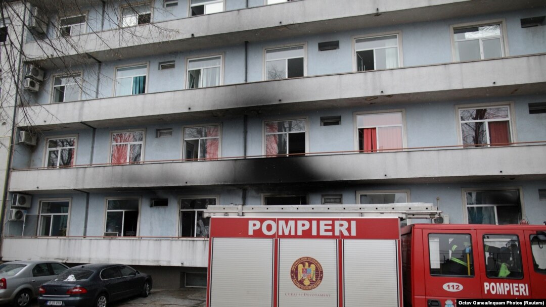 Spitalul Matei Balș la câteva ore după incendiul din 29 ianuarie. 