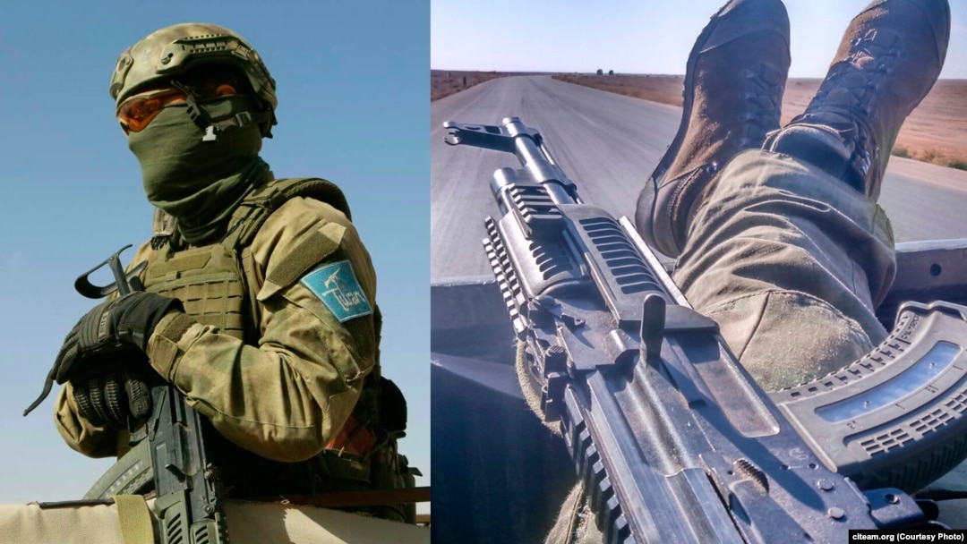 Фотографии бойца "ЧВК Туран" из твиттера Ивана Сидоренко. Расследователи Conflict Intelligence Team уверены, что на них – журналист Anna News Олег Блохин