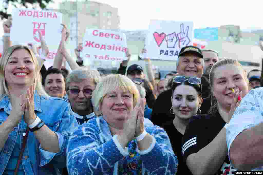 While Tsikhanouskaya&#39;s supporters were allowed to gather, hundreds of activists and bloggers have been arrested in recent months as the government cracked down hard on rallies and demonstrations.