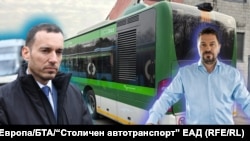 Кметът на София Васил Терзиев и изпълнителният директор на „Столичен автотранспорт“ Стилян Манолов. Колаж