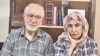 Mirhossein Mousavi (left) and Zahra Rahnavard.