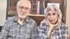 Mirhossein Mousavi (left) and Zahra Rahnavard.