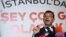 TURKEY -- Ekrem Imamoglu, candidate of the secular opposition Republican People's Party (CHP), makes his victory statement at CHP offices in Istanbul, on June 23, 2019