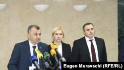 Premierul Ion Chicu la întoarcerea din vizita de o z la Moscova, Chiținău 20 noiembrie 2019