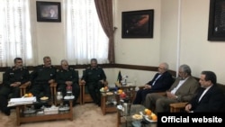 Iranian Foreign Minister, Mohammad Javad Zarif, (third from right) and his deputies met the high ranking commanders of Revolutionary Guards on Wednesday, April 10, 2019. 