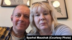 Былыя палітвязьні Алена і Сяргей Маўшукі. Вільня, 2026 