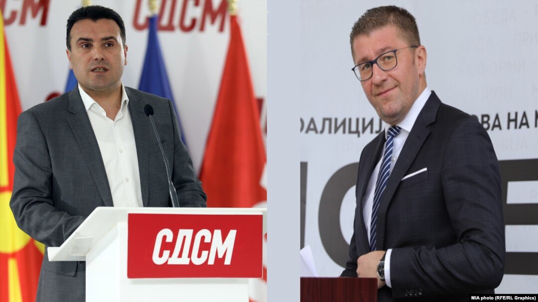 Лидерите на СДСМ и ВМРО-ДПМНЕ, Зоран Заев и Христијан Мицкоски. 