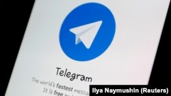 The Telegram logo is seen on a screen of a smartphone - generic