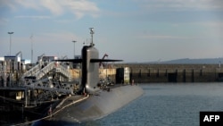 Nuklearna podmornica u pomorskoj bazi Ile Longue, Francuska. Arhivska fotografija.