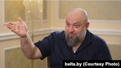 Уладзімір Шарамета-Паньчак у часе ўдзелу ў праекце БелТА 