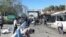 نمایی از محل انفجار در مقابل ورودی مقر ستاد نیروی انتظامی شهرستان چابهار 