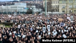 Protest u Sarajevu nakon tramvajske nesreće