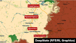 «Пояс фортець» в Донецькій області на мапі DeepState станом на 21 травня 2026 року