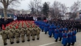 Predstavnici policijskih snaga Republike Srpske (RS) na defileu povodom spornog Dana RS, Banja Luka, 9. januar 2022.