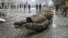 A monument to former President Nursultan Nazarbaev was demolished by protesters in Taldyqorghan in southern Kazakhstan.