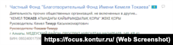 Скріншот запису в бізнес-реєстрі «Контур.Фокус»