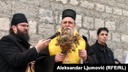 Mitropolit crnogorsko primorski Srpske pravoslavne crkve Joanikije tokom božićne ceremonije na Cetinju, 6. januara 2022.