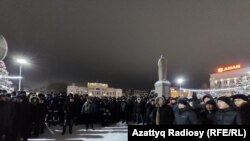 Акция протеста в Уральске 5 января 2022 года