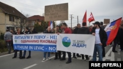 Protesti u selu Brezjak u blizini Loznice u zapadnoj Srbiji protiv rudnika litijuma kompanije Rio Tinto, 3. januar 2022. godine (Ilustracija)