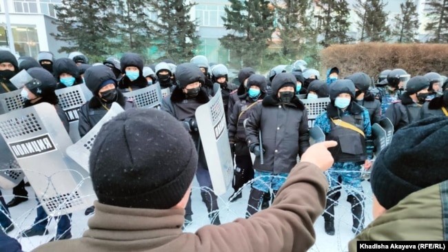 Митинг в Семее. Восточно-Казахстанская область, 5 января 2022 года