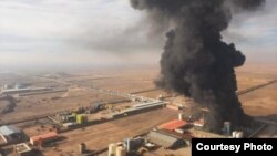 عکس هوایی از آتشسوزی در منطقه چرمشهر قزوین