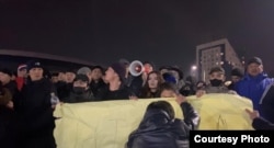 Акция протеста Демпартии. Алматы, 4 января 2022 года
