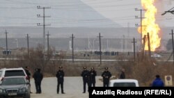 Пожар после взрыва на газопроводе