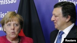 Канцлер Германии Ангела Меркель и глава Европейской комиссии Жозе Мануэл Баррозу