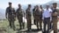 Armenia - Defense Minister Seyran Ohanian visits Armenian troops deployed along the border with Azerbaijan's Nakhichevan exclave, 22Jul2015.