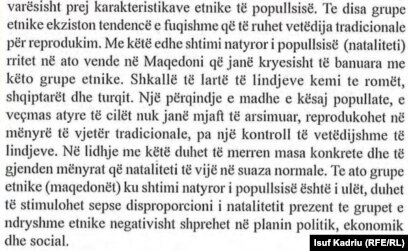 Pjesë nga libri i Sociologjisë me të cilën mësojnë nxënësit e vitit të dytë në shkollat e mesme në Maqedoninë e Veriut, ku flitet për shqiptarët.