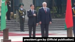 Türkmenistanyň we Belarusyň prezidentleri, Minsk, 11-nji maý, 2016.   