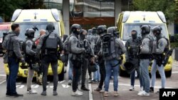 На месте инцидента со стрельбой в Роттердаме, 28 сентября 2023 года
