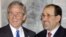 U.S. President Bush (left) with Iraqi Prime Minister al-Maliki on June 13 during an announced visit to Baghdad by the U.S. president