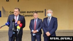 Milorad Dodik, Željko Komšić i Šefik Džaferović u Briselu 30. septembra